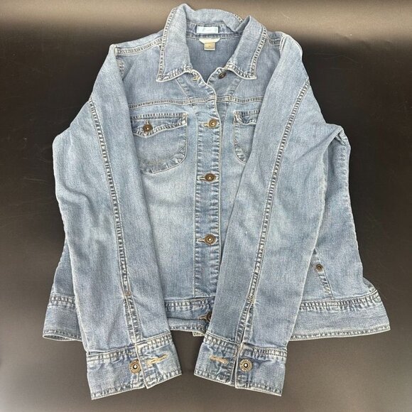 Christopher & Banks Women's Medium Jean Jacket Blue Denim Boho Western - Picture 8 of 9